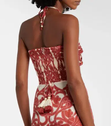 Poupette St Barth Collina printed satin midi dress | Thumbnail 3