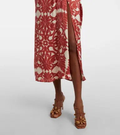 Poupette St Barth Collina printed satin midi dress | Thumbnail 4