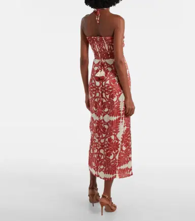 Poupette St Barth Collina printed satin midi dress | Thumbnail 5