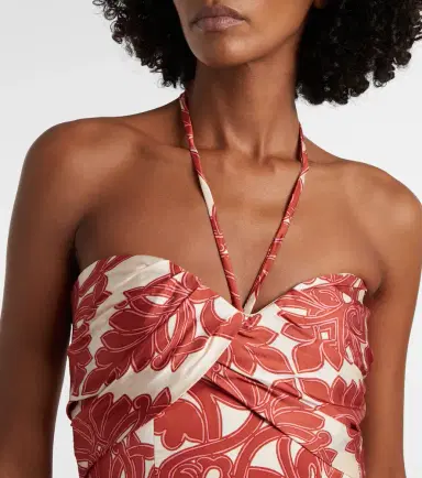 Poupette St Barth Collina printed satin midi dress | Thumbnail 6