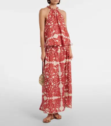 Poupette St Barth Carla printed cotton maxi skirt | Thumbnail 2
