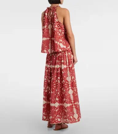 Poupette St Barth Carla printed cotton maxi skirt | Thumbnail 3