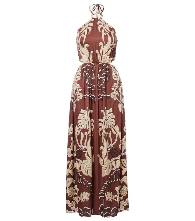 Isore printed halterneck maxi dress