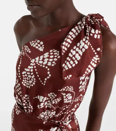 Poupette St Barth Celie printed one-shoulder minidress | Thumbnail 2