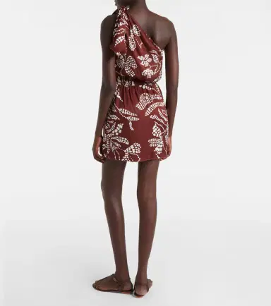 Poupette St Barth Celie printed one-shoulder minidress | Thumbnail 3