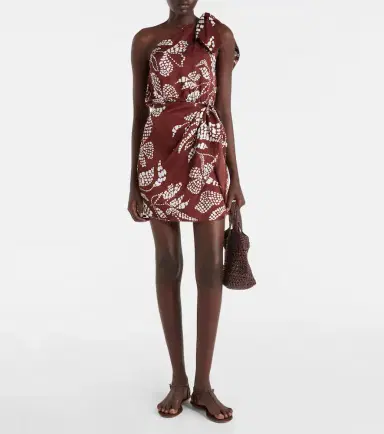 Poupette St Barth Celie printed one-shoulder minidress | Thumbnail 4