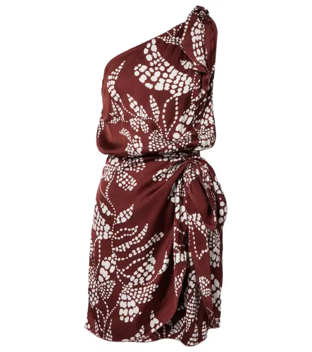Poupette St Barth Celie printed one-shoulder minidress