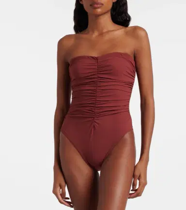 Karla Colletto Basics ruched bandeau swimsuit | Thumbnail 4