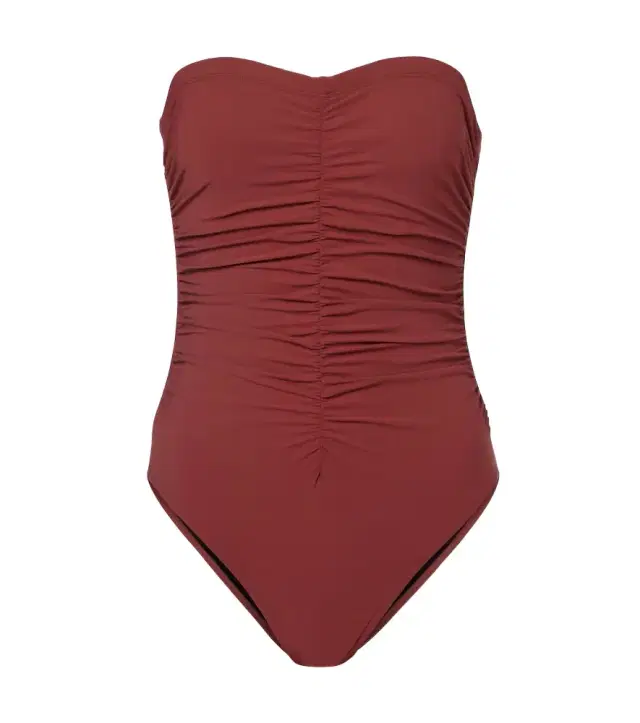 Karla Colletto Basics ruched bandeau swimsuit