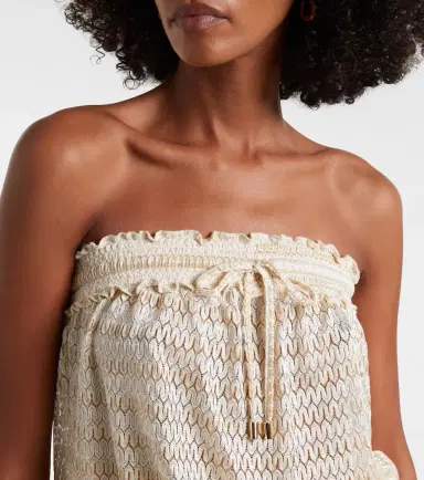 Melissa Odabash Isla off-shoulder lamé minidress | Thumbnail 3 Melissa Odabash Isla off-shoulder lamé minidress | Thumbnail 3