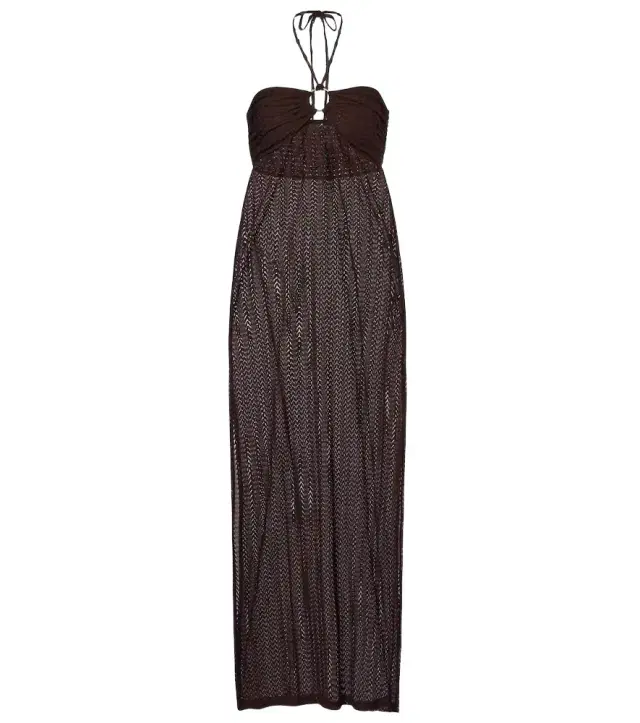 Harriet keyhole halterneck maxi dress