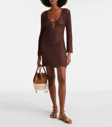 Melissa Odabash Ellis keyhole scalloped minidress | Thumbnail 3