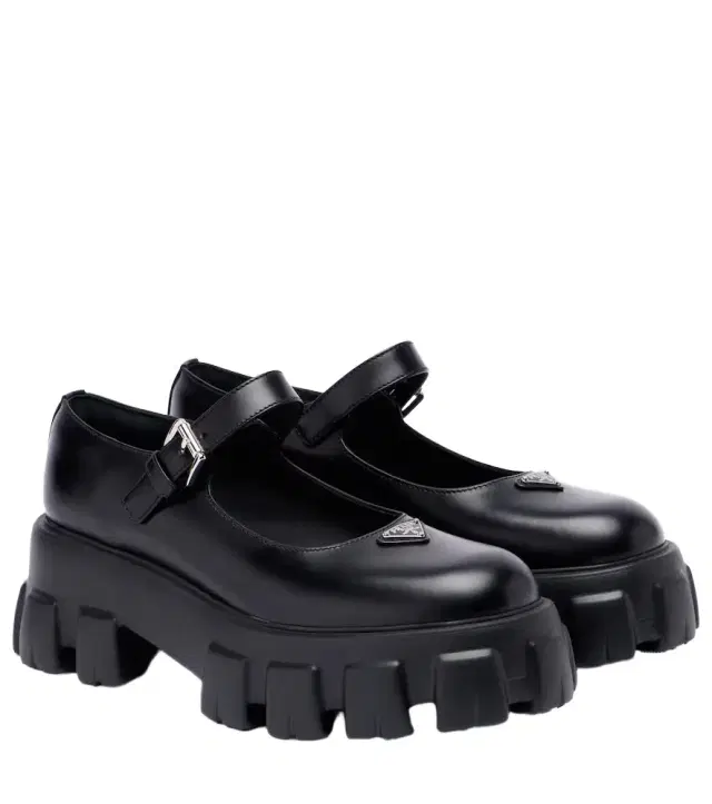 Prada Monolith leather Mary Jane flats
