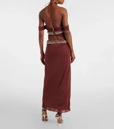 The New Arrivals Ilkyaz Ozel Crystal-embellished cutout halterneck gown | Thumbnail 4