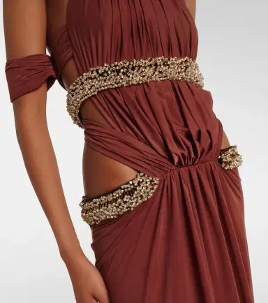 The New Arrivals Ilkyaz Ozel Crystal-embellished cutout halterneck gown | Thumbnail 5