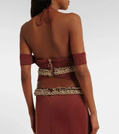 The New Arrivals Ilkyaz Ozel Crystal-embellished cutout halterneck gown | Thumbnail 6