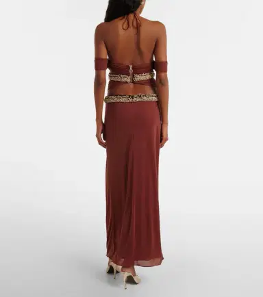 The New Arrivals Ilkyaz Ozel Crystal-embellished cutout halterneck gown | Thumbnail 7