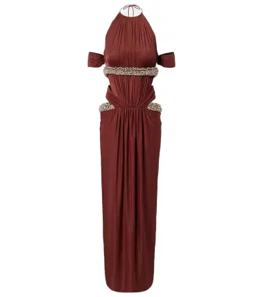 The New Arrivals Ilkyaz Ozel Crystal-embellished cutout halterneck gown | Thumbnail 1