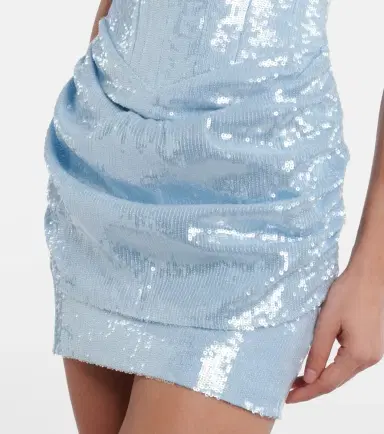 The New Arrivals Ilkyaz Ozel Pamela sequined draped strapless minidress | Thumbnail 3