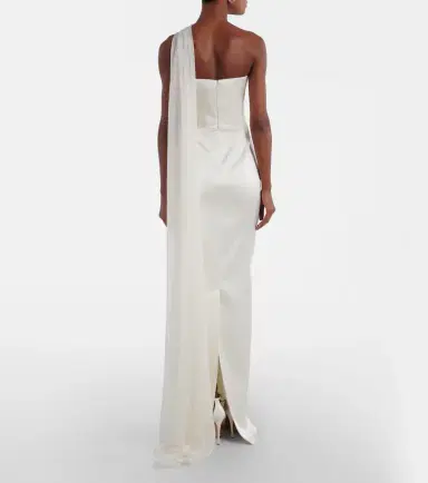 The New Arrivals Ilkyaz Ozel Julietta scarf-detail silk gown | Thumbnail 4