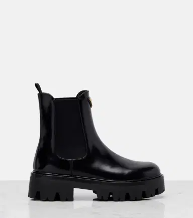 Prada Logo leather platform Chelsea boots | Thumbnail 3