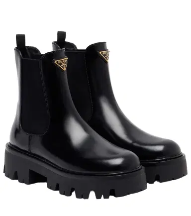 Prada Logo leather platform Chelsea boots | Thumbnail 1