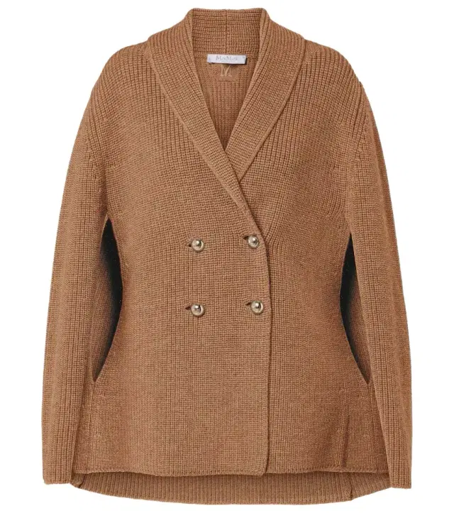 Agenzia double-breasted virgin wool cape