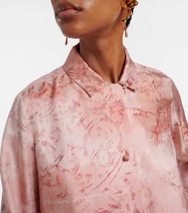 Max Mara Crespo embellished printed twill shirt | Thumbnail 2 Max Mara Crespo embellished printed twill shirt | Thumbnail 2