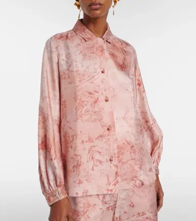 Max Mara Crespo embellished printed twill shirt | Thumbnail 6 Max Mara Crespo embellished printed twill shirt | Thumbnail 6