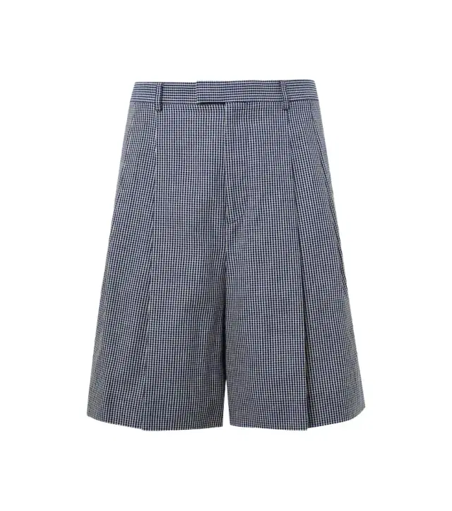 Checked cotton Bermuda shorts