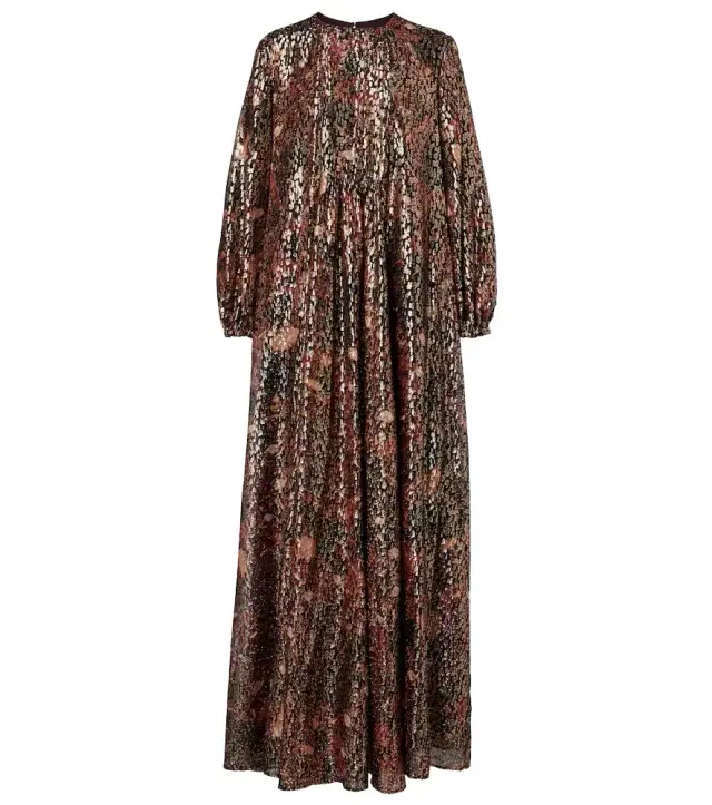 Max Mara Zinnia metallic silk-blend maxi dress