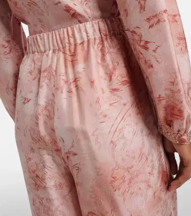 Max Mara Zirlo printed silk twill wide-leg pants | Thumbnail 2