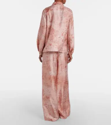 Max Mara Zirlo printed silk twill wide-leg pants | Thumbnail 5