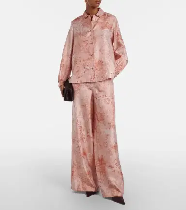 Max Mara Zirlo printed silk twill wide-leg pants | Thumbnail 6