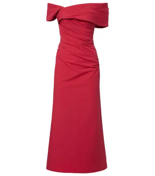 Gale draped off-shoulder cocktail dress