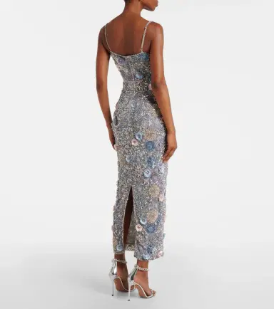 RACHEL GILBERT Embellished floral-appliqué midi dress | Thumbnail 2