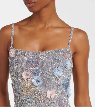 RACHEL GILBERT Embellished floral-appliqué midi dress | Thumbnail 5