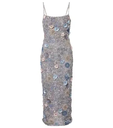 RACHEL GILBERT Embellished floral-appliqué midi dress | Thumbnail 1