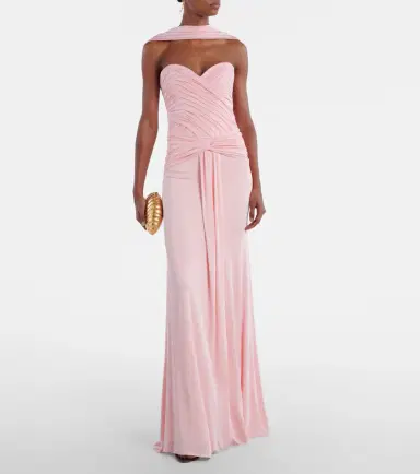 The New Arrivals Ilkyaz Ozel Amanda scarf-detail draped gathered gown | Thumbnail 3