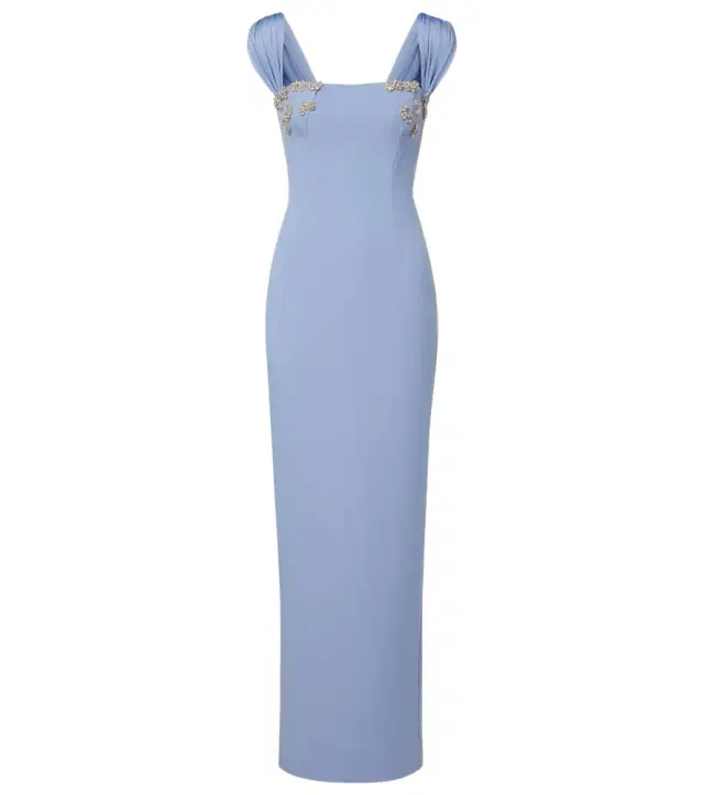 Malia embellished crêpe corset gown