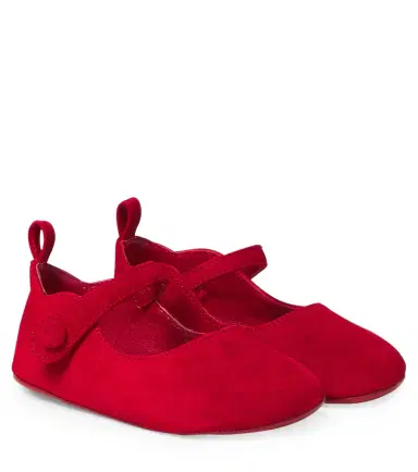 Christian Louboutin Kids Baby Love Chick suede ballet flats | Thumbnail 1