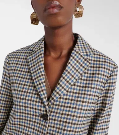 'S Max Mara 'S Max Mara Nadia checked wool and cotton blazer | Thumbnail 2