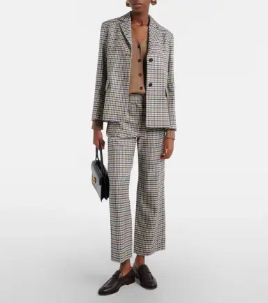 'S Max Mara 'S Max Mara Nadia checked wool and cotton blazer | Thumbnail 3