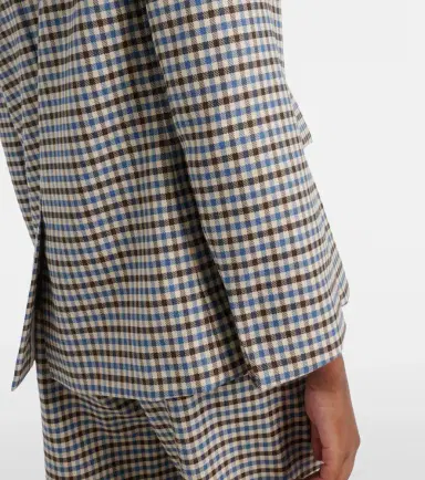 'S Max Mara 'S Max Mara Nadia checked wool and cotton blazer | Thumbnail 4