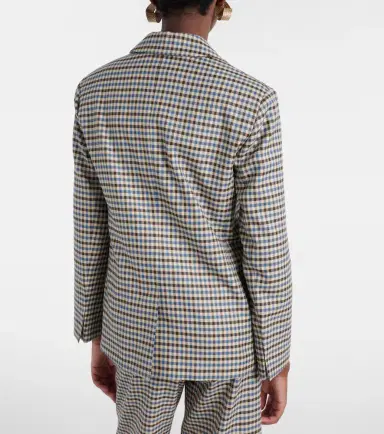 'S Max Mara 'S Max Mara Nadia checked wool and cotton blazer | Thumbnail 5