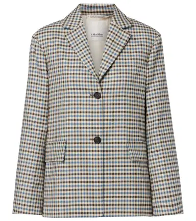 'S Max Mara 'S Max Mara Nadia checked wool and cotton blazer | Thumbnail 1