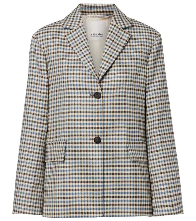 'S Max Mara Nadia checked wool and cotton blazer