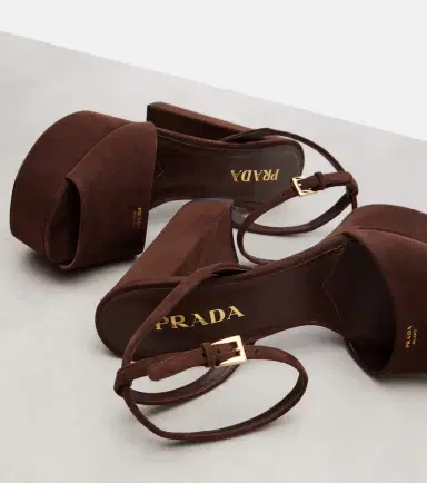 Prada 115 suede platform sandals | Thumbnail 2
