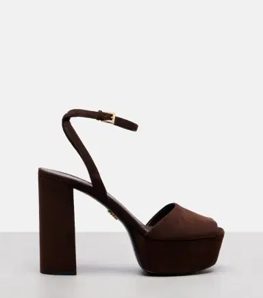 Prada 115 suede platform sandals | Thumbnail 4