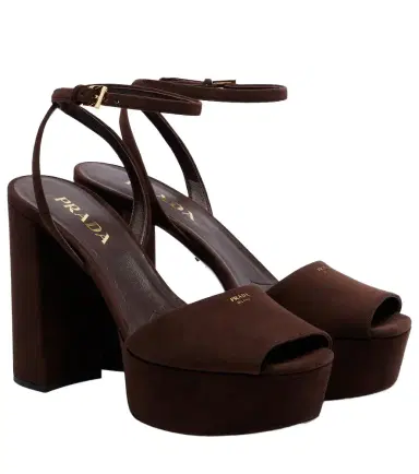 Prada 115 suede platform sandals | Thumbnail 1
